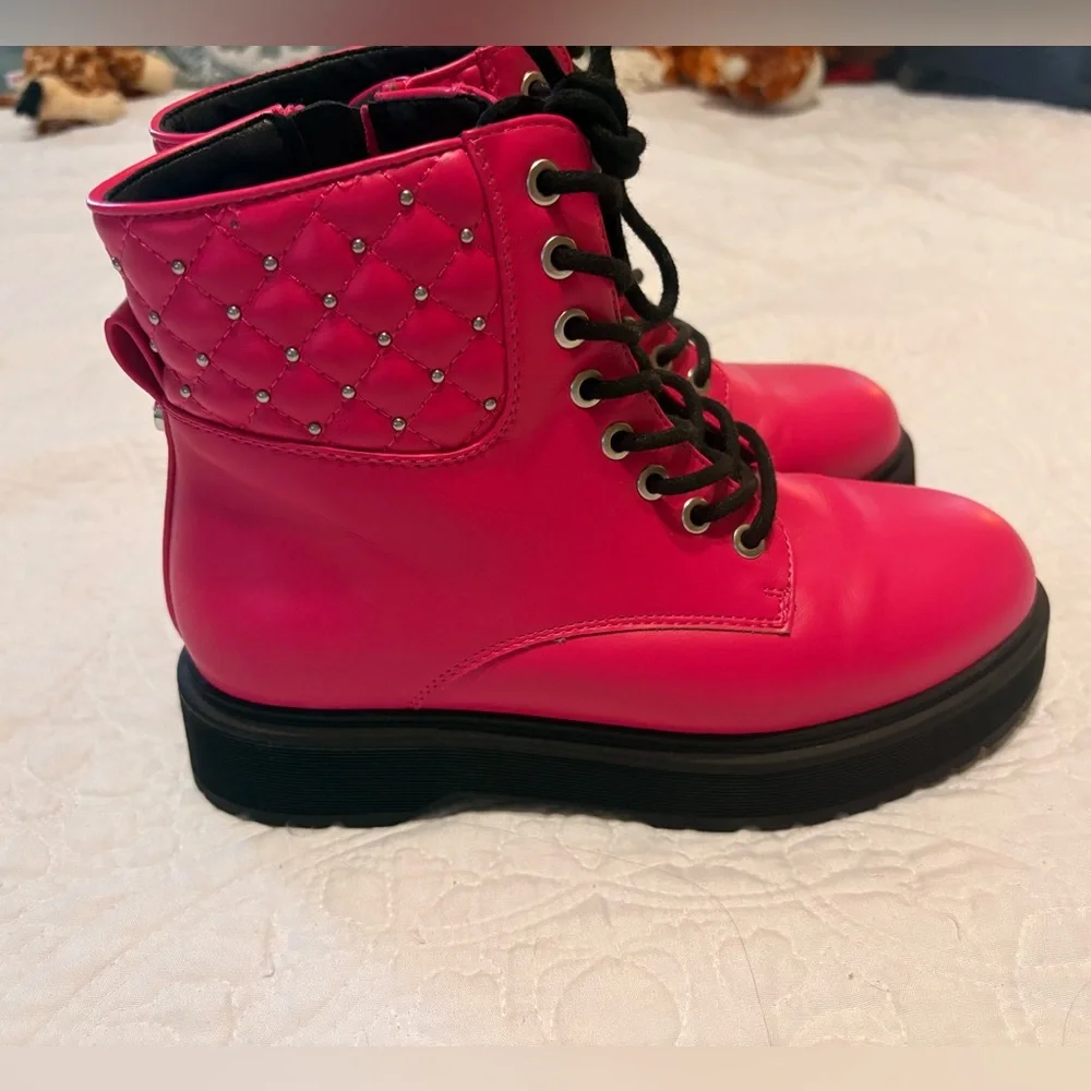 Sonoma Goods For Life Hot Pink Cobrahh Combat Boots-Size 4 Girls